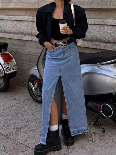 A SAIA MIDI DENIM