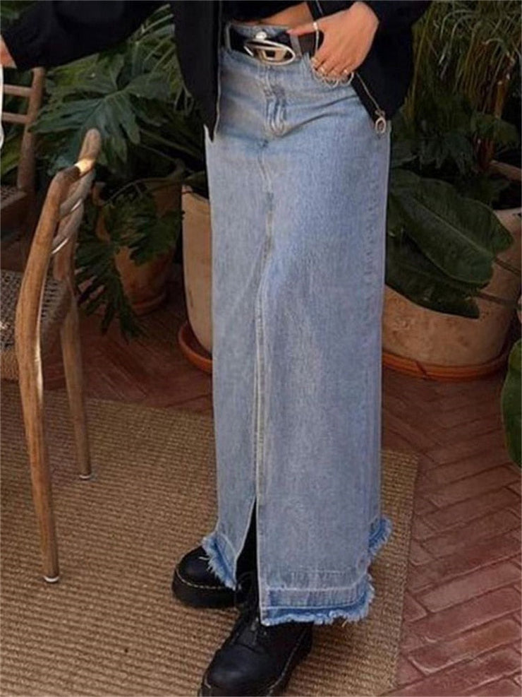 A SAIA MIDI DENIM